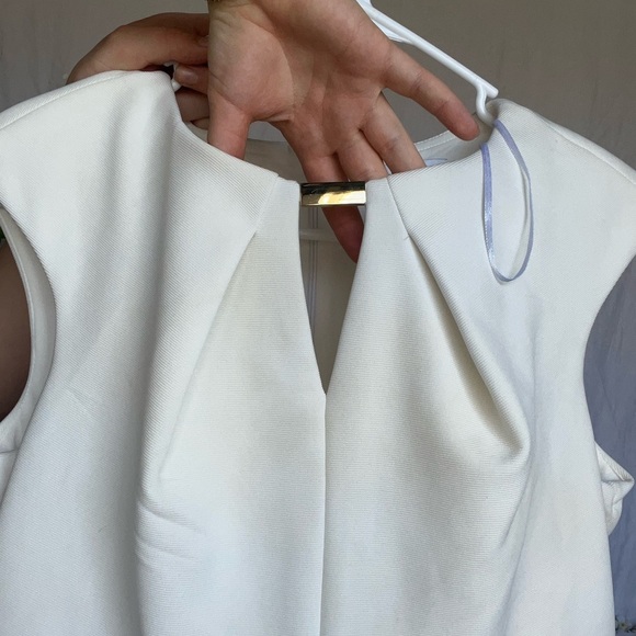 Liz Claiborne Cream Red Sheath Midi Dress - Picture 4 of 5